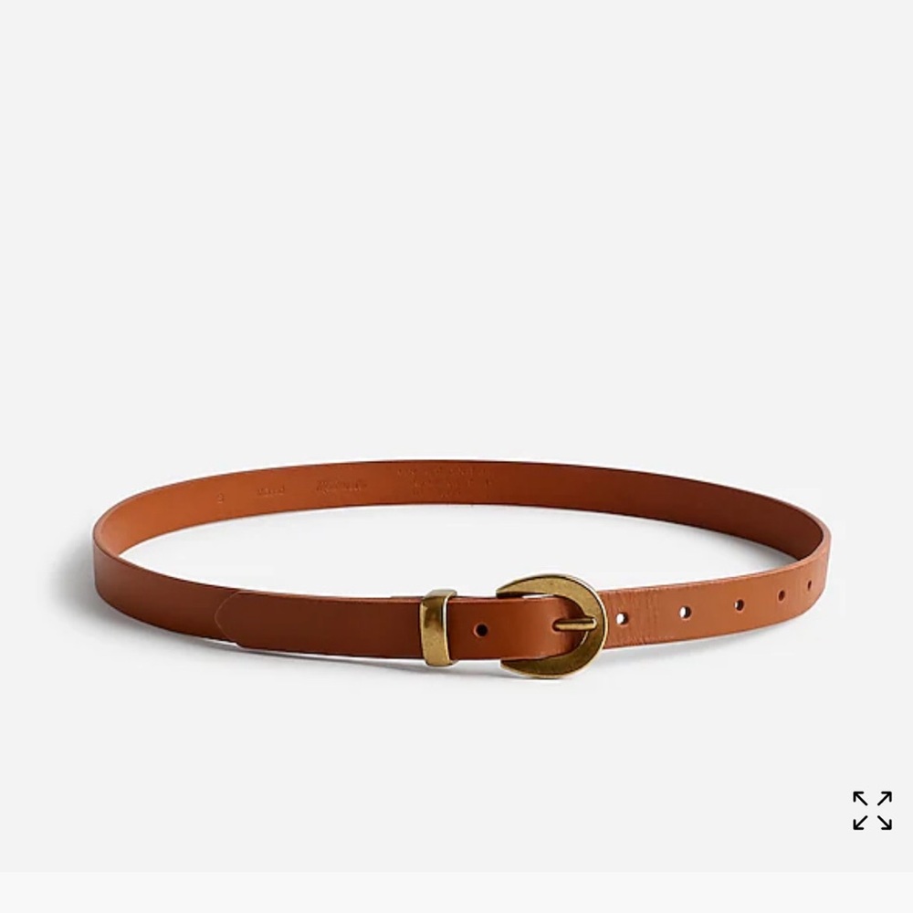 NWT Madewell Chunky Buckle Skinny Leather Belt M Desert Camel